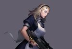  absurdres blonde_hair blue_eyes counter-strike hairband highres looking_at_viewer maid rifle sniper_rifle 