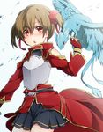  bad_id bad_pixiv_id breastplate brown_hair dragon keita_(tundereyuina) pina_(sao) red_eyes short_hair silica sword_art_online twintails 