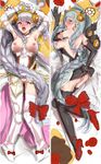  ass bare_shoulders blush braid breasts chunyan dakimakura earrings elbow_gloves gloves hair_ornament highres jewelry large_breasts light_valkyrie_(p&amp;d) long_hair lying multiple_views nipples on_back on_side open_mouth pussy puzzle_&amp;_dragons red_eyes silver_hair sketch thighhighs tri_braids uncensored valkyrie valkyrie_(p&amp;d) very_long_hair wings 
