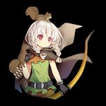  arrow belt bow_(weapon) braid brown_eyes cloak dragon's_crown elf elf_(dragon's_crown) gloves hood long_hair pointy_ears saru silver_hair solo squirrel twin_braids weapon 