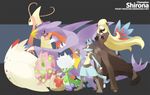  bad_id bad_pixiv_id blonde_hair breasts character_name cleavage copyright_name crossed_arms frown garchomp gen_3_pokemon gen_4_pokemon hair_ornament hair_over_one_eye highres long_hair lucario medium_breasts milotic pokemon pokemon_(creature) pokemon_(game) pokemon_dppt roserade shirona_(pokemon) souji spiritomb togekiss very_long_hair yellow_eyes 