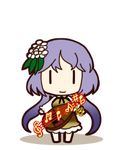  flower instrument leaf long_hair lowres lute_(instrument) musical_note purple_hair socha touhou transparent_background tsukumo_benben |_| 