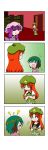  &gt;_&lt; 4girls 4koma :d =3 =_= ^_^ absurdres animal_ears blonde_hair book bookshelf braid chibi chinese_clothes closed_eyes comic crescent crescent_hair_ornament door eyes_closed flat_cap flying_sweatdrops green_hair hair_between_eyes hair_ornament hands_on_own_chest hat head_wreath highres hong_meiling indoors kasodani_kyouko library lily_white long_hair long_sleeves looking_at_another looking_back mob_cap multiple_girls open_book open_mouth patchouli_knowledge puffy_short_sleeves puffy_sleeves rakugaki-biyori rapeseed_blossoms red_hair robe short_hair short_sleeves sidelocks silent_comic smile solid_oval_eyes star tears touhou twin_braids under_clothes undershirt very_long_hair walking 