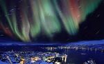  colorful night_sky northern_lights tagme town 