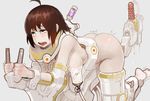  ahegao ass bad_id bad_pixiv_id barefoot bdsm blush bondage bound breasts brown_eyes brown_hair clenched_hands feet lactation ladic medium_breasts milking_machine nipples nude open_mouth original restrained saliva sex_machine short_hair soles solo stationary_restraints sweat tears toes 