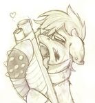  equine fallout_equestria female gun hi_res horse licking mammal monochrome my_little_pony original_character point_blank pony raider ranged_weapon shotgun sketch solo suggestive titi tongue tongue_out weapon 