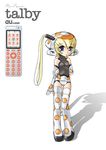  cellphone copyright_request elbow_gloves full_body gloves katahira_masashi phone product_girl solo standing thighhighs 