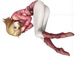  ass bad_id bad_pixiv_id belt blonde_hair blue_eyes boots gundam mobile_suit_gundam pantyhose sayla_mass short_hair solo spandex tabigarasu 