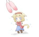  alice_margatroid animal_ears blonde_hair blue_eyes cat_ears cat_teaser chibi ico_(engawa_roman) kemonomimi_mode minigirl solo tail touhou 