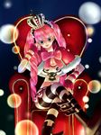  bad_id bad_pixiv_id crossed_legs crown long_hair miura one_piece pantyhose perona pink_hair sitting solo striped striped_legwear throne twintails 