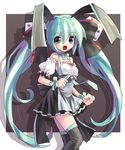  animal_ears blue_hair blush bunny_ears cosplay di_gi_charat dice dice_hair_ornament hair_ornament hatsune_miku katahira_masashi long_hair solo thighhighs twintails usada_hikaru usada_hikaru_(cosplay) vocaloid 