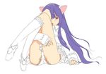  animal_ears cat_ears hazuki_(tsukuyomi) long_hair oekaki panties purple_eyes purple_hair socks solo tsukuyomi_moonphase underwear white_legwear 