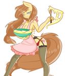  alpha_channel anthro anthrofied apron big_breasts blow blue_eyes breasts brown_hair button&#039;s_mom button's_mom cleavage clothed clothing cutie_mark equine female friendship_is_magic garter_belt garter_straps hair horse legwear lingerie long_hair looking_at_viewer mammal mrfatcakes my_little_pony panties plain_background pony solo stockings transparent_background underwear 