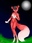  blue_eyes cat feline mariahkat night red_fur 