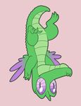  claws equine feral friendship_is_magic fur gummy_(mlp) horn male mammal my_little_pony pixel-prism plain_background reptile scalie solo spread_legs spreading upside_down winged_unicorn wings 