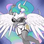  anthrofied big_breasts breasts cleavage clothed clothing cutie_mark equine female friendship_is_magic horn horse mammal my_little_pony pony princess_celestia_(mlp) reiduran solo underwear winged_unicorn wings 