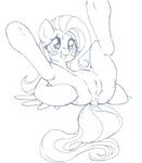  anus equine female feral fluttershy_(mlp) friendship_is_magic horse mammal my_little_pony pegasus plain_background pony pussy smile solo spread_legs spreading stoic5 sweat white_background wings 