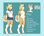  blonde_hair breasts brown_fur canine clothed clothing digitigrade dog female freckles fur hair mammal model_sheet nude original_character piia piia_(character) shiba_inu 