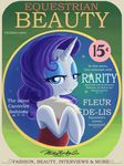  blue_eyes clothing cover dress english_text equine eyeshadow female feral friendship_is_magic hair horn horse looking_at_viewer magazine magazine_cover makeup mammal my_little_pony pony purple_hair rarity_(mlp) scarf text unicorn willis96 