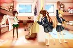  barefoot bed black_hair black_legwear blonde_hair blush brown_eyes brown_hair bunk_bed dorm dressing error_musume fumizuki_(kantai_collection) kantai_collection kikuzuki_(kantai_collection) long_hair long_sleeves looking_back multiple_girls mutsuki_(kantai_collection) necktie open_mouth pajamas pantyhose ponytail rubbing_eyes satsuki_(kantai_collection) school_uniform serafuku short_hair skirt smile tank_top twintails unier waking_up white_hair yellow_eyes 