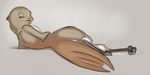  2013 ambiguous_gender anthro avian beak bird chest_tuft digitigrade feather lying open_beak open_mouth solo suggestive tuft tuke 