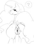  &lt;3 anus butt equine female feral friendship_is_magic horse japananon looking_at_viewer looking_back mammal monochrome my_little_pony pony princess_celestia_(mlp) pussy solo spread_pussy spreading 