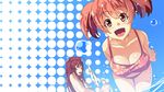  2girls :d ahoge ashiya_shirou bikini blush braid breasts brown_eyes brown_hair cleavage green_eyes hataraku_maou-sama! large_breasts long_hair multiple_girls open_mouth red_hair sasaki_chiho short_hair short_twintails silver_hair smile swimsuit twintails yusa_emi yuuji_(yukimimi) 