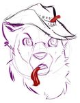  canine cowboy cowboy_hat food hat invalid_color mammal restricted_palette seko sekotta sketch unknown_artist wolf 