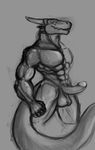  abs anthro balls biceps big_muscles big_penis covertcanine dragon erection horn humanoid_penis male muscles nude pecs penis pose presenting reptile scales scalie sheath slit solo standing toned 