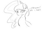  equine female feral friendship_is_magic horn horse looking_at_viewer mammal monochrome my_little_pony pony princess_luna_(mlp) question solo text winged_unicorn wings zev 