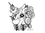  anus crown cutie_mark equine female feral friendship_is_magic horn horse ihavnoname looking_at_viewer looking_back lying mammal monochrome my_little_pony on_front plain_background pony princess_luna_(mlp) pussy solo white_background winged_unicorn wings 