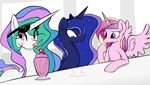  equine female feral friendship_is_magic hair horn horse mammal milkshake my_little_pony princess_cadance_(mlp) princess_celestia_(mlp) princess_luna_(mlp) winged_unicorn wings zev 