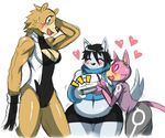  &lt;3 anthro autograph bear big_breasts blush breasts cat chubby cleavage clothed clothing eye_contact feline female gail_(sssonic2) green_eyes mammal noodle_(character) overweight plain_background sssonic2 suna_(character) white_background 