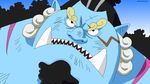  anthro beard face facial_hair fangs fish fishmen gimp hair jinbe looking_at_viewer male marine maxime-jeanne one_piece scales scalie scar shark solo whale_shark 