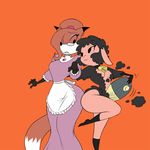  auntie_vixen breasts canine caprine chochi duo electric_razor eyewear female fox glasses maid maid_uniform mammal peggy_lamb ponytail sheep 