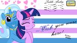  blue_hair equine eyes_closed female feral friendship_is_magic genie hair horn horse mammal my_little_pony navitaserussirus pony postcard purple_eyes smile teeth trixie trixie_(mlp) twilight_sparkle_(mlp) unicorn 