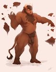  balls beard biceps bovine brown_fur brown_hair cattle chest_tuft facial_hair flaccid flexing fur hair horn humanoid_penis looking_at_viewer male mammal minotaur muscles nipples nude pecs penis pose presenting pubes rockblackhorn solo standing tuft uncut vetrowolf 