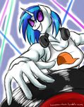  anthro anthrofied blue_hair clothing equine eyewear female friendship_is_magic glasses hair hasana-chan headphones horn horse laser mammal my_little_pony pony record record_player shirt smile solo strobe_light tank_top turntable two_tone_hair unicorn vest vinyl vinyl_scratch_(mlp) 