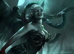  fangs female gorgon magic_the_gathering visara_the_dreadful wings wizards_of_the_coast 