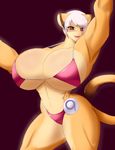  abs biceps big_breasts bikini blush bodybuilder breasts clothing feline female huge_breasts lion looking_at_viewer mammal muscles muscular_female navel nemesisprime909 smile string_bikini swimsuit tight_clothing 