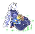  animal_ears caprine cub eyes_closed female goat grass horn mammal paws protagonist_(undertale) resting ribbons toriel undertale young 