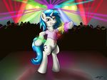  blue_hair cutie_mark dancing equine female friendship_is_magic fur hair horn horse laptopgun mammal my_little_pony pony pussy rave two_tone_hair unicorn vinyl_scratch_(mlp) white_fur 