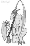  beak breasts cat chain chimera claws collar demon-man dickgirl digitigrade dragon feline horn hybrid intersex lock mammal monochrome multi-nipples multi_breast multi_nipple navel nipples nude penis wings 