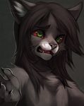  anthro caracal cat dan falvie feline hair mammal open_mouth plain_background solo 