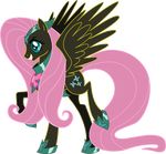  absurd_res alpha_channel armor blue_eyes corruption cutie_mark dragnmastralex equine evil female feral fluttershy_(mlp) friendship_is_magic hair hi_res horse mammal my_little_pony pegasus pink_hair plain_background pony smile solo transparent_background wings 