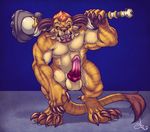  barbs biceps big_muscles big_penis brown_skin charr claws erection fangs feline guild_wars hammer horn knot looking_at_viewer male mammal modem_redpill muscles nude pecs penis pose presenting scales sheath solo standing teeth toe_claws video_games weapon 