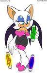  bat big_breasts blue_eyes breasts chaos_drive cleavage clothed clothing female gem habbodude hair mammal marthedog rouge_the_bat sega smile solo sonic_(series) white_hair wings 