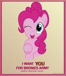  brony diegotan english_text equine female friendship_is_magic fur hair hooves horse mammal mane my_little_pony pink_fur pink_hair pinkie_pie_(mlp) pony poster propaganda solo text 