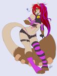  &lt;3 ainhanda black_nose cat collar crossdressing digitigrade ear_piercing feline geekidog girly hair long_hair male mammal paws piercing red_hair siamese sledge sledge_revorse solo toes 