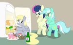  amber_eyes apple apple_core beverage bite_mark blonde_hair blue_eyes bonbon_(mlp) bottle bread cabbage cake carrot crossed_arms cutie_mark derp derpy_hooves_(mlp) eating equine female feral food fridge fridge_raid friendship_is_magic fruit fur green_fur grey_fur group hair horn horse long_hair lyra_(mlp) lyra_heartstrings_(mlp) mammal muffin muffin_sandwich my_little_pony pegasus pony sandwich sandwich_(food) short_hair shutterflye standing surprise tan_fur two_tone_hair unicorn unimpressed white_hair wine wings yellow_eyes 